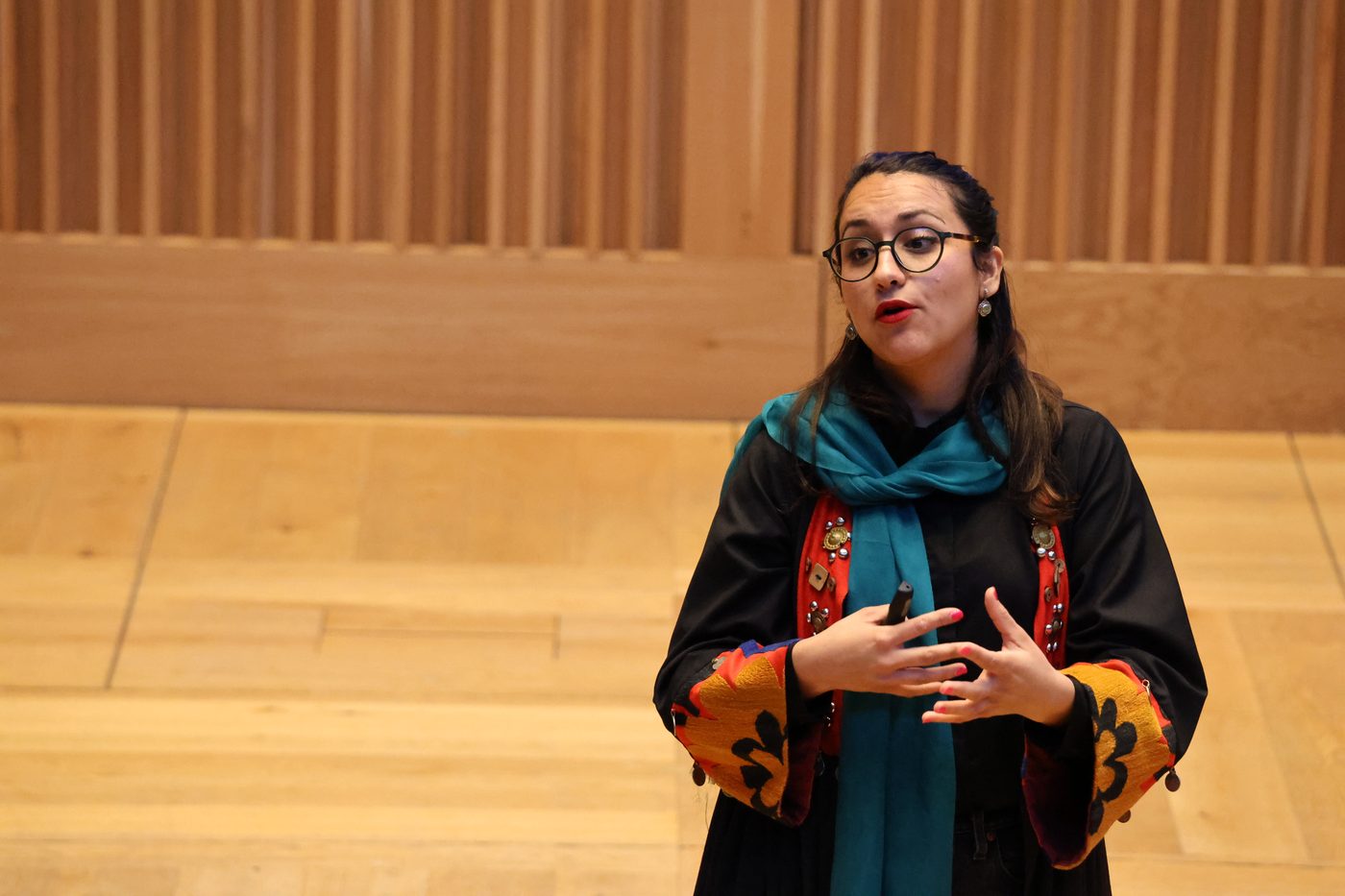 Freshta Karim delivering the opening keynote at the Education World Forum, London